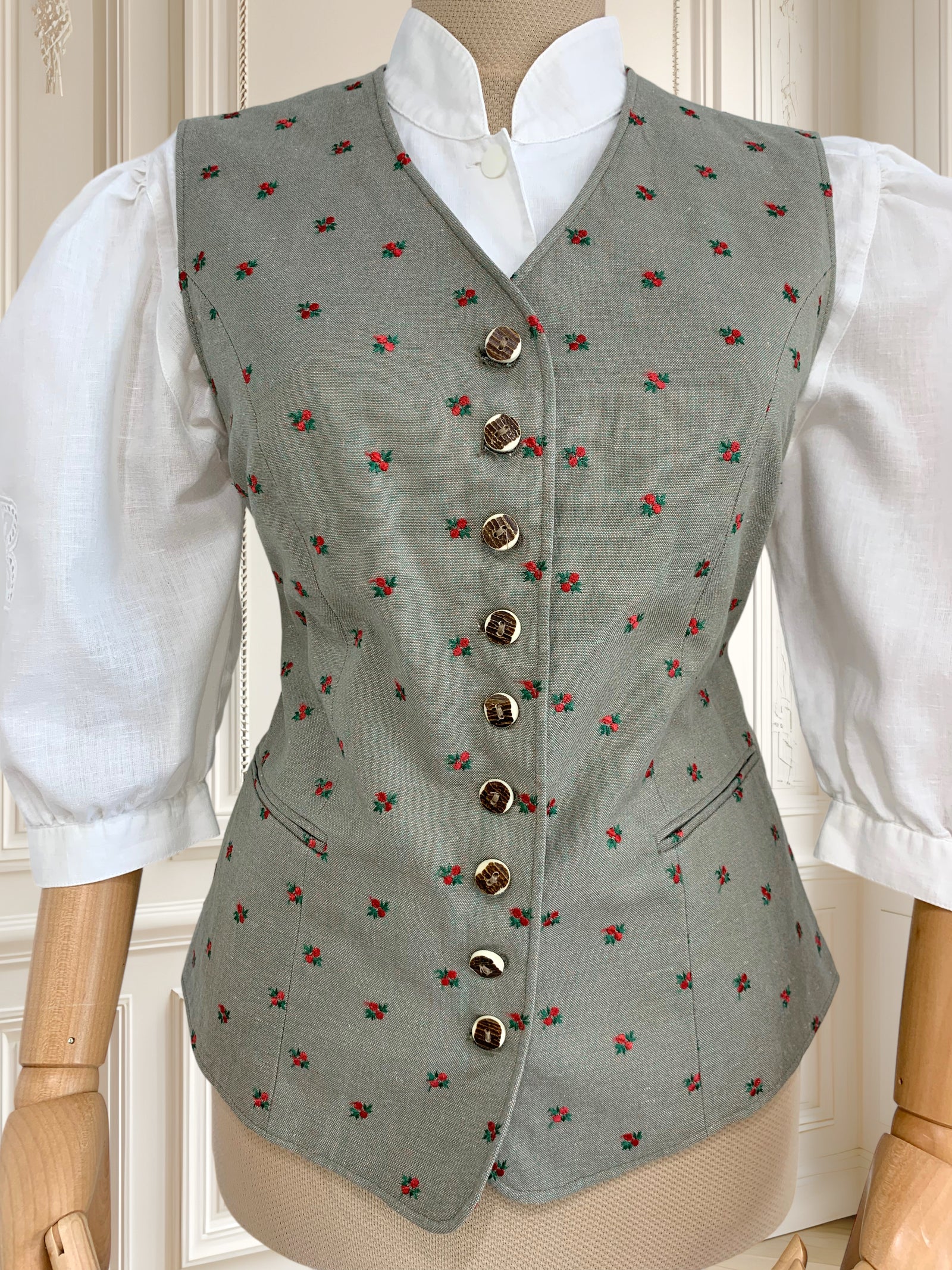 Vestă vintage din amestec de in mărimea M