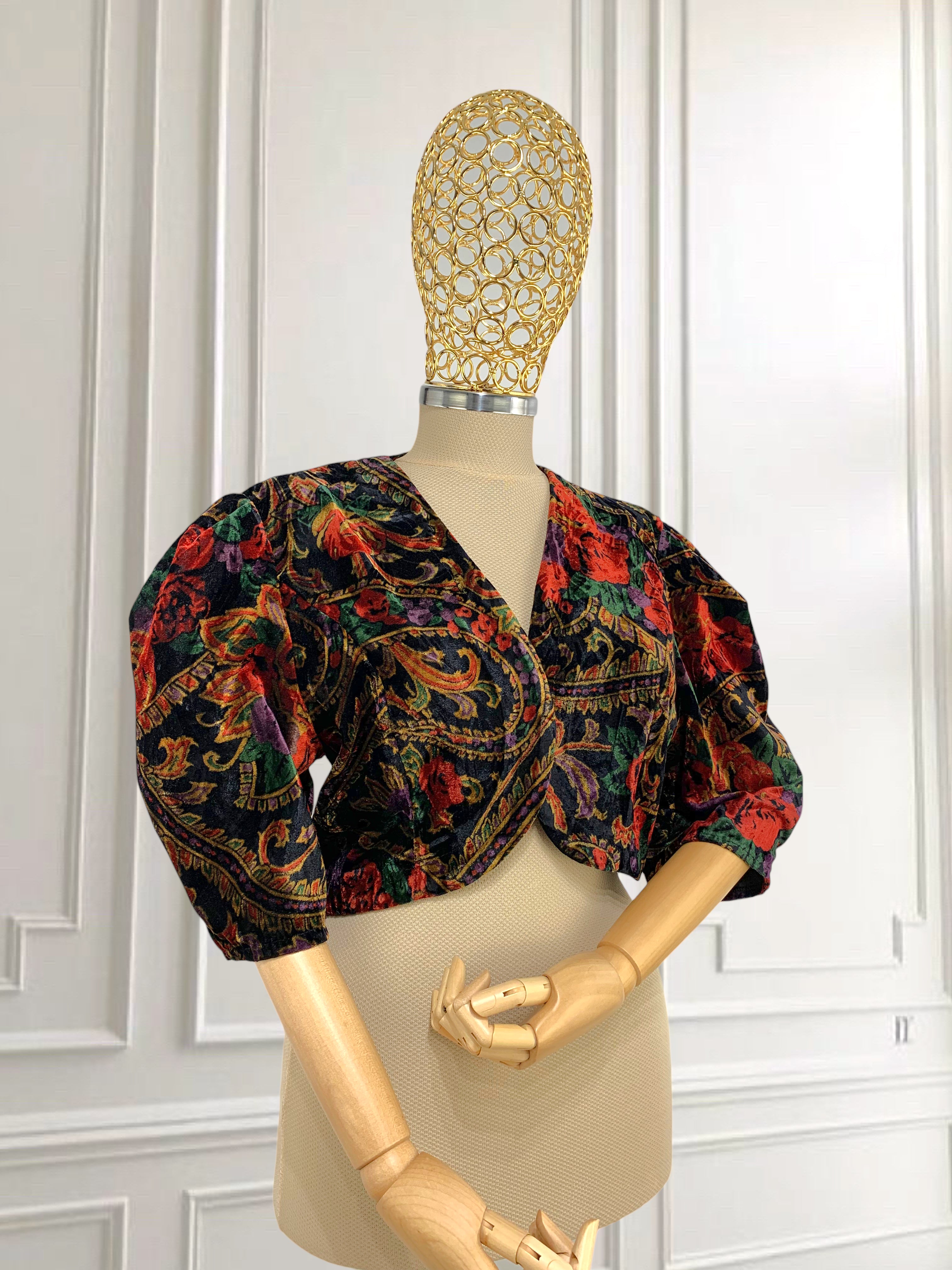 Bolero vintage din catifea mărimea M