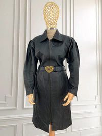 Rochie vintage din piele naturală potrivită pentru M/L