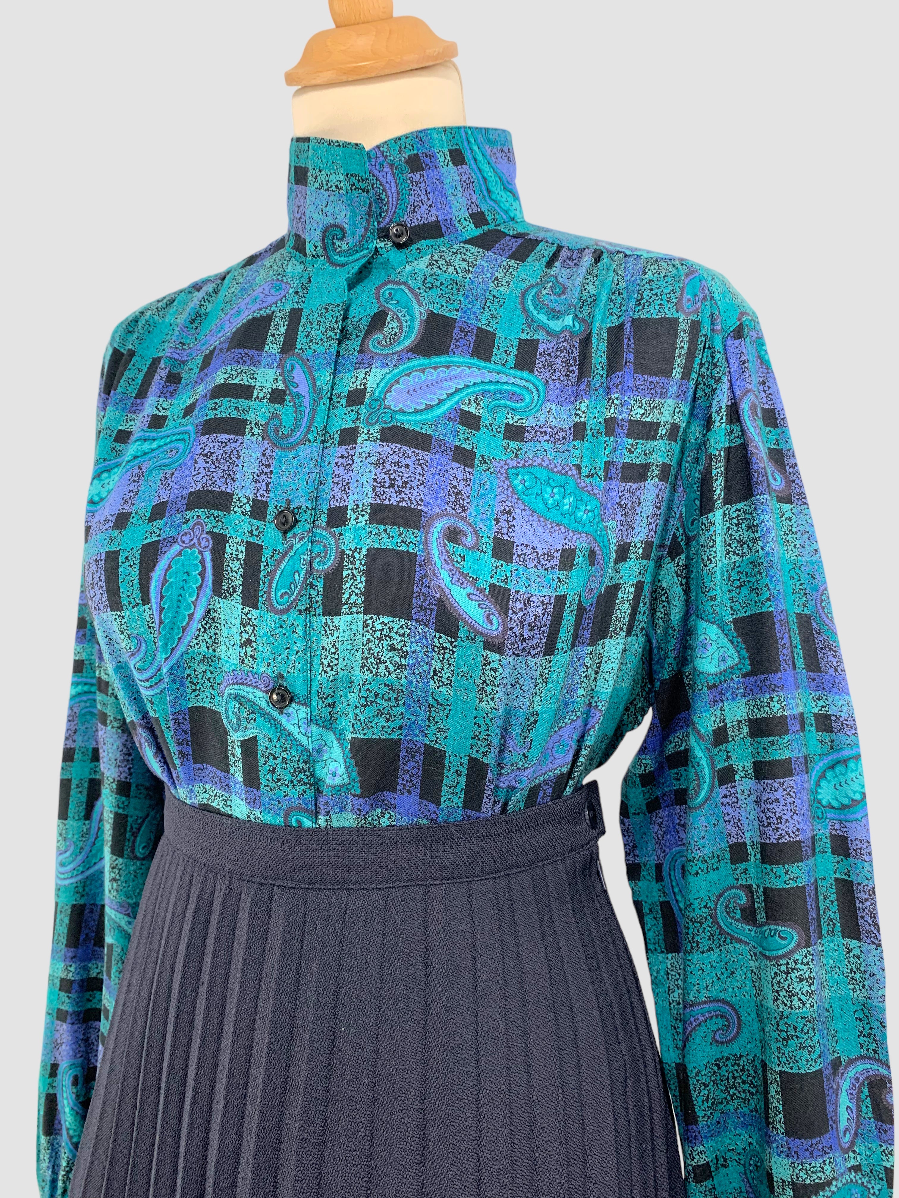 Cămașă din vâscoză cu print paisley mărimea XL