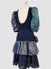 Rochie vintage cu mâneci bufante și volane mărimea S