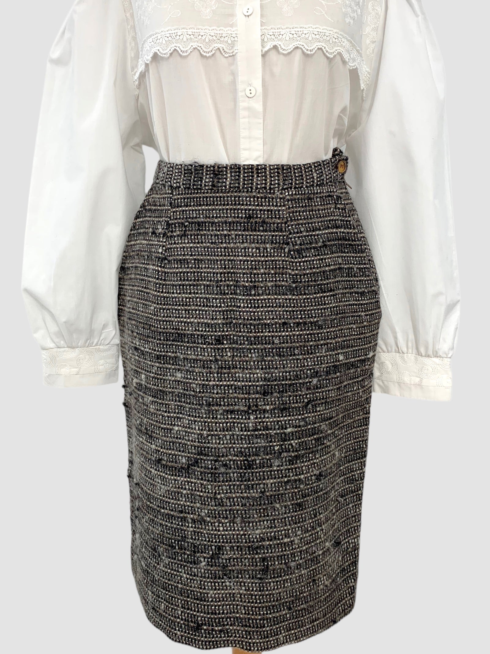 Fustă din tweed de lână mărimea S