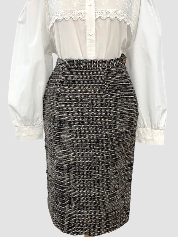 Fustă din tweed de lână mărimea S