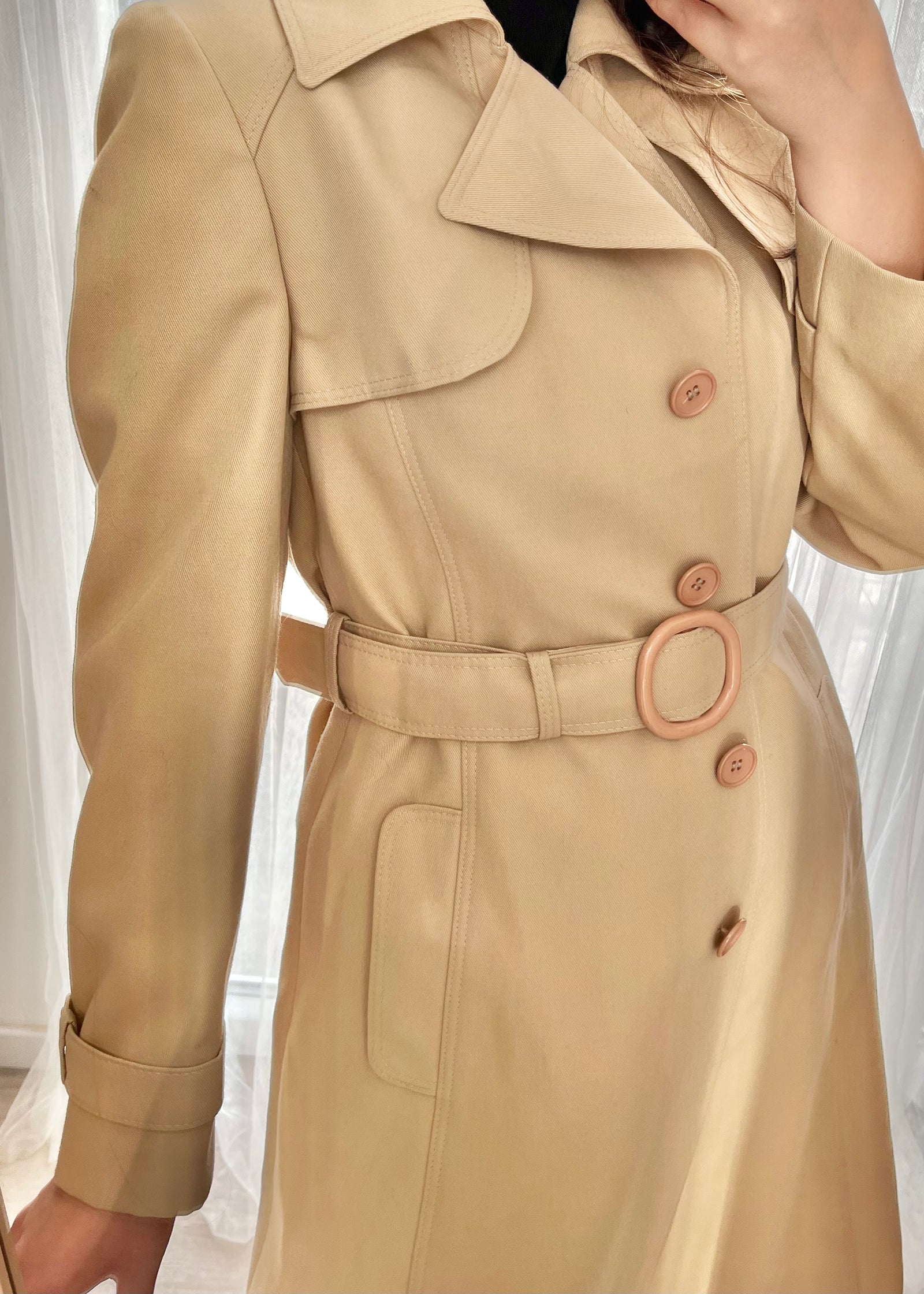 Trench coat superb din amestec de lână pură mărimea M
