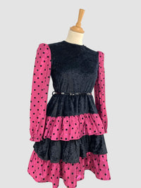 Rochie din catifea cu buline mărimea M
