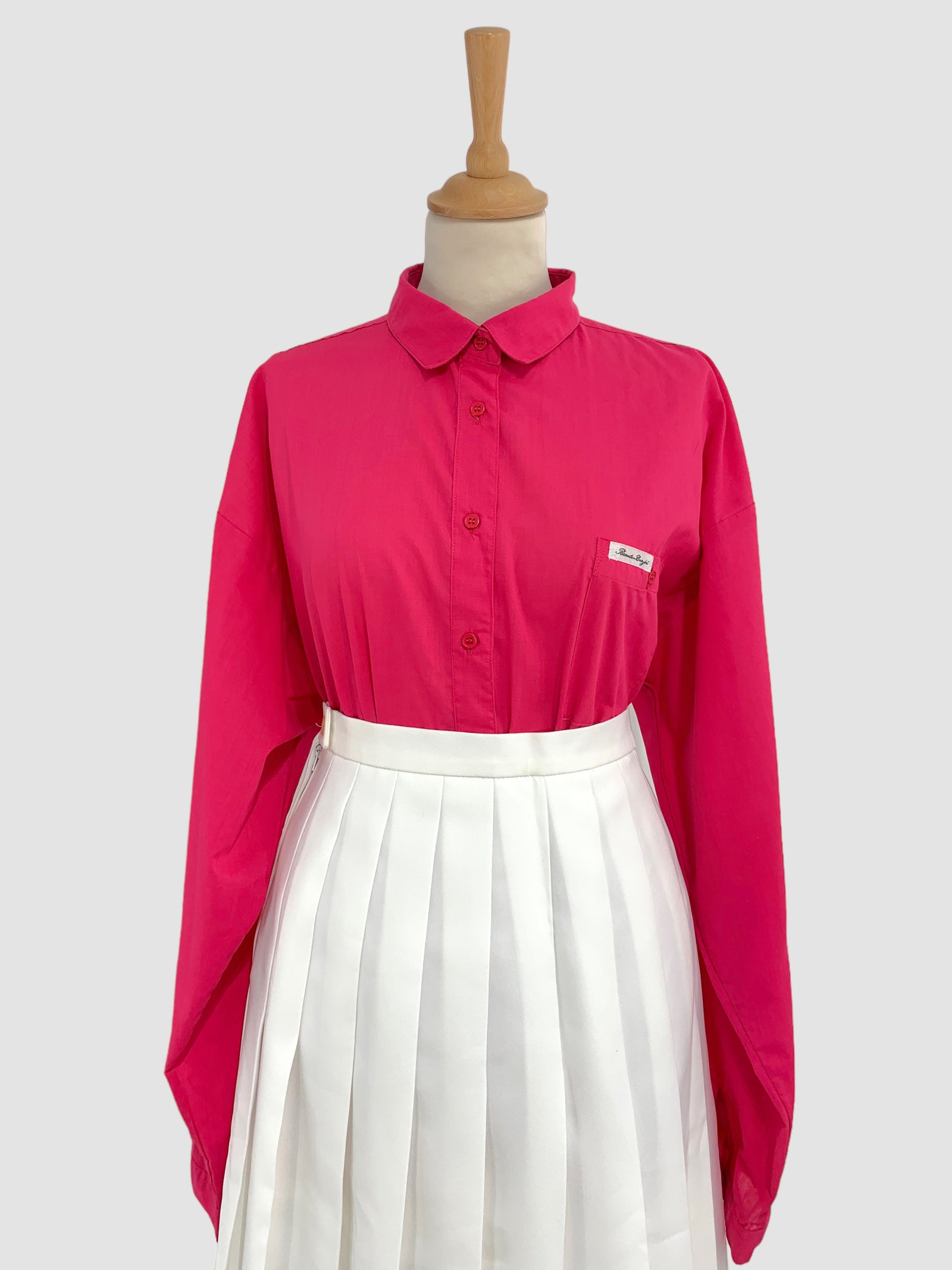 Cămașă fuchsia oversized potrivită pentru L/XL