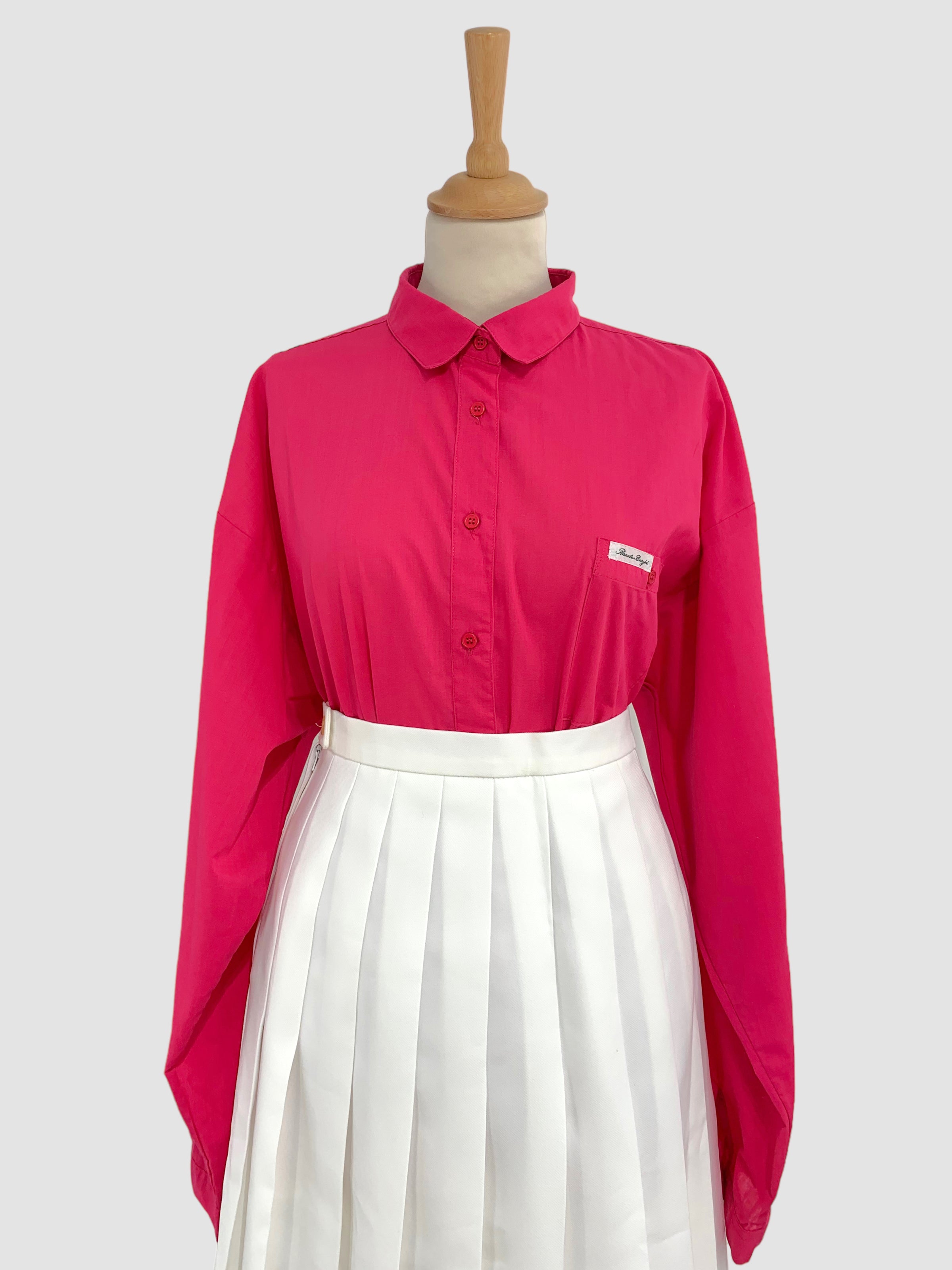 Cămașă fuchsia oversized potrivită pentru L/XL