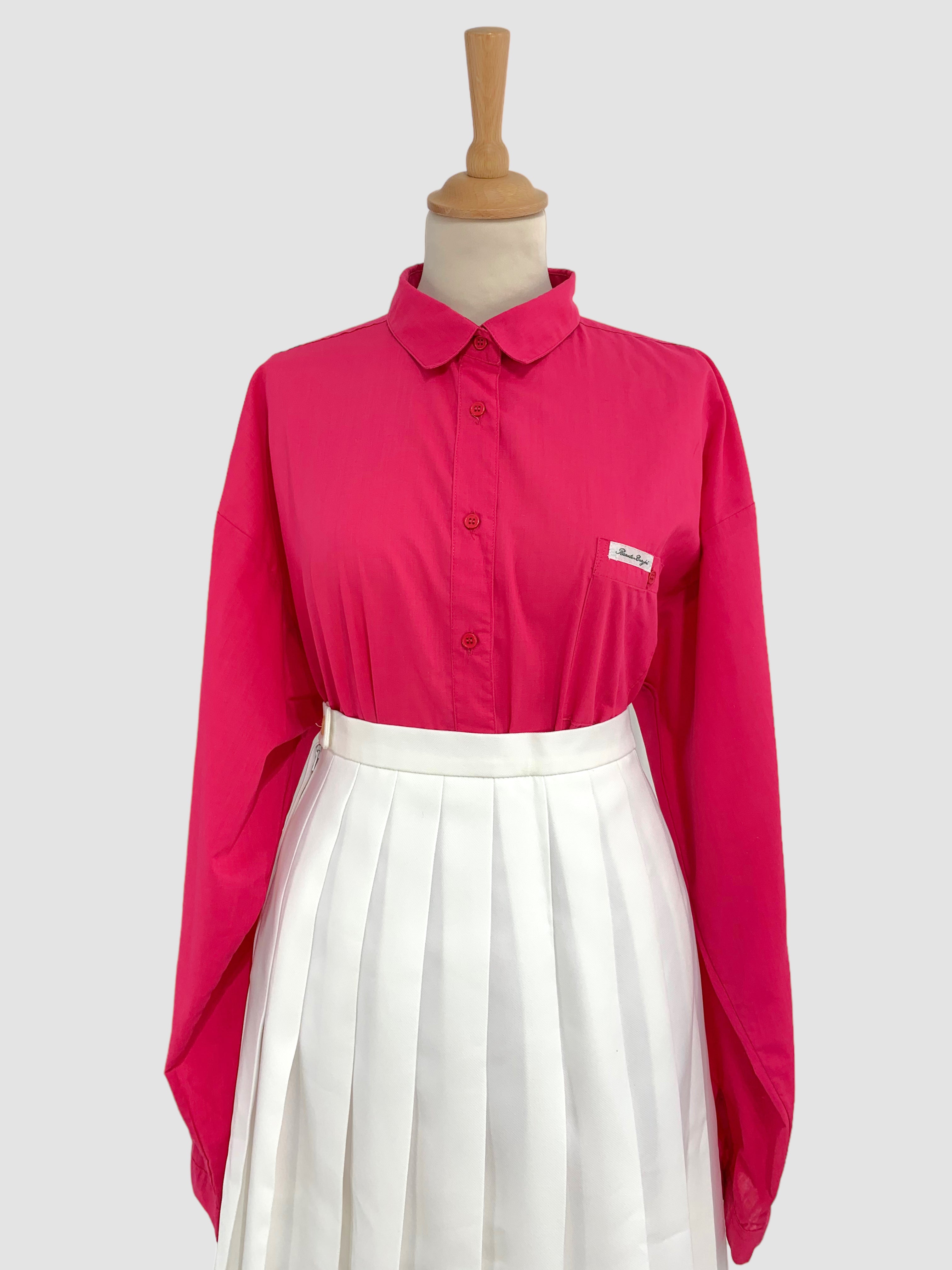 Cămașă fuchsia oversized potrivită pentru L/XL