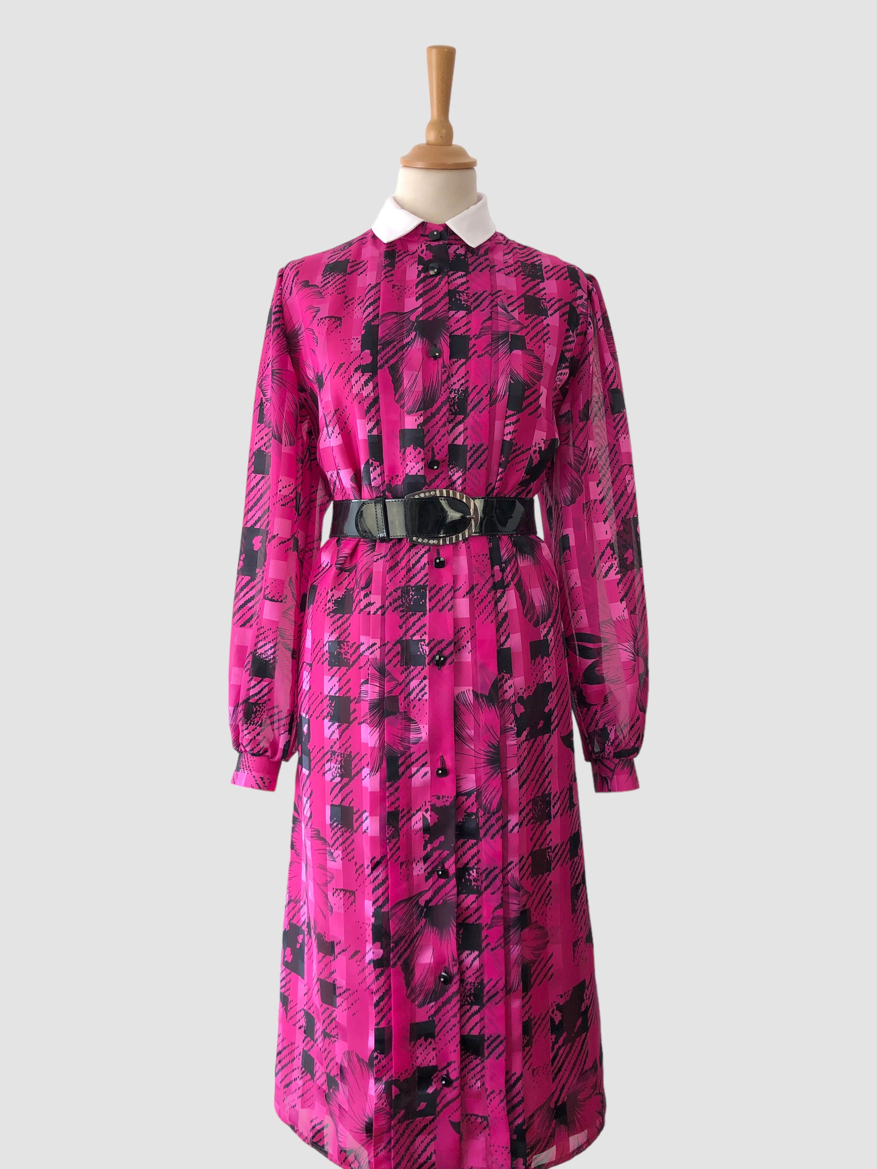 Rochie vintage ciclam mărimea L