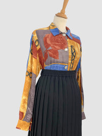 Cămașă vintage din vâscoză potrivită pentru L/XL