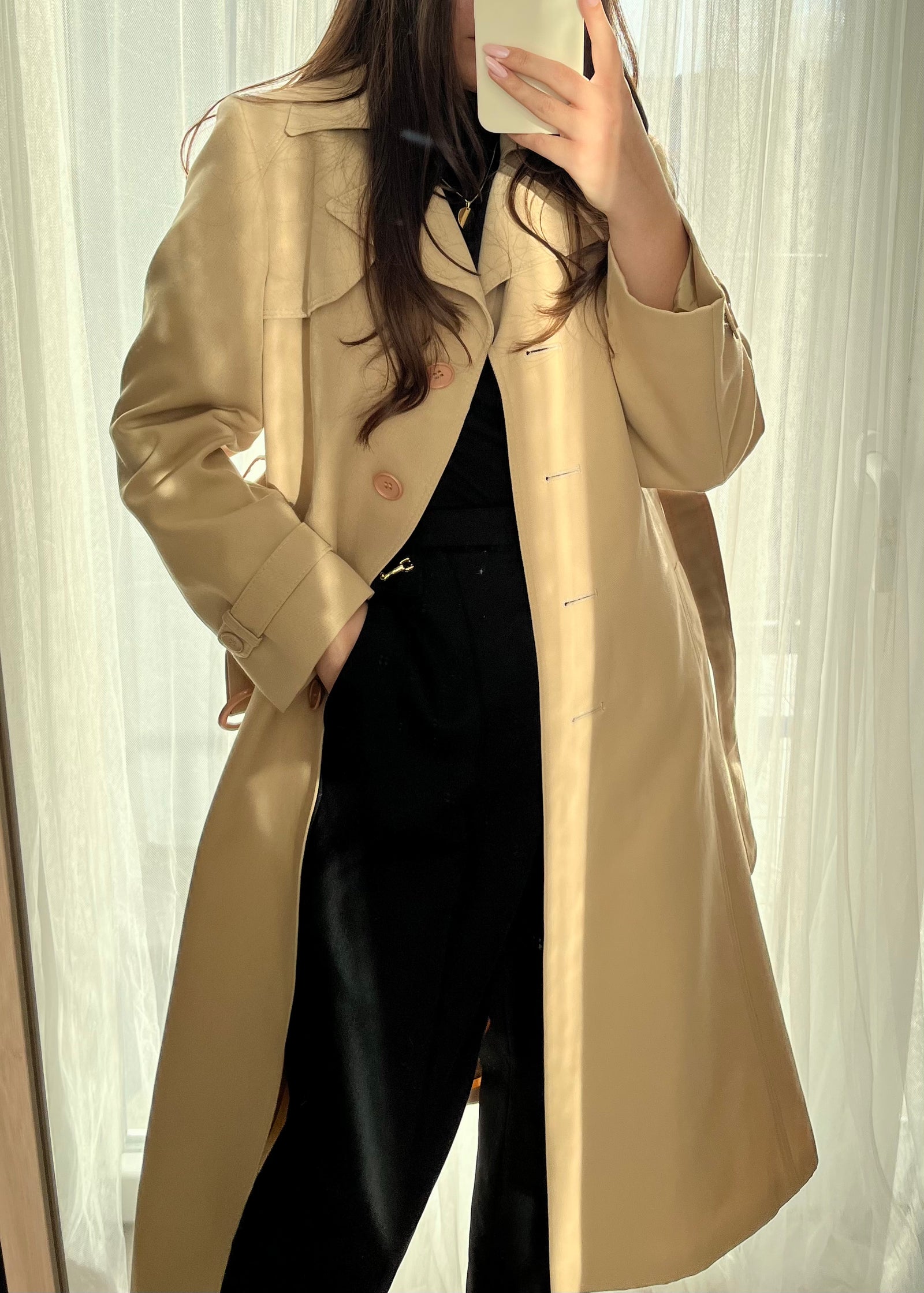 Trench coat superb din amestec de lână pură mărimea M
