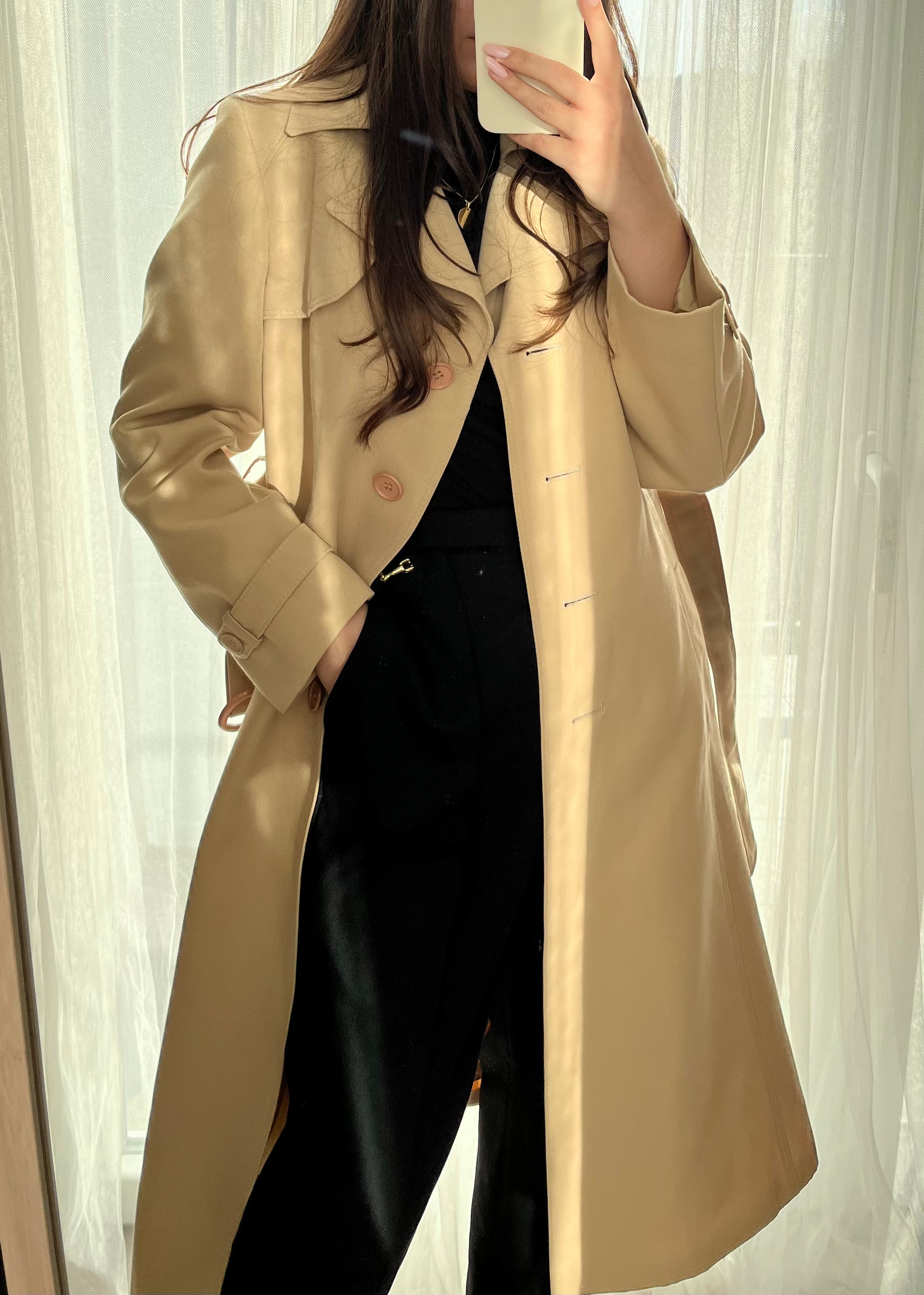 Trench coat superb din amestec de lână pură mărimea M