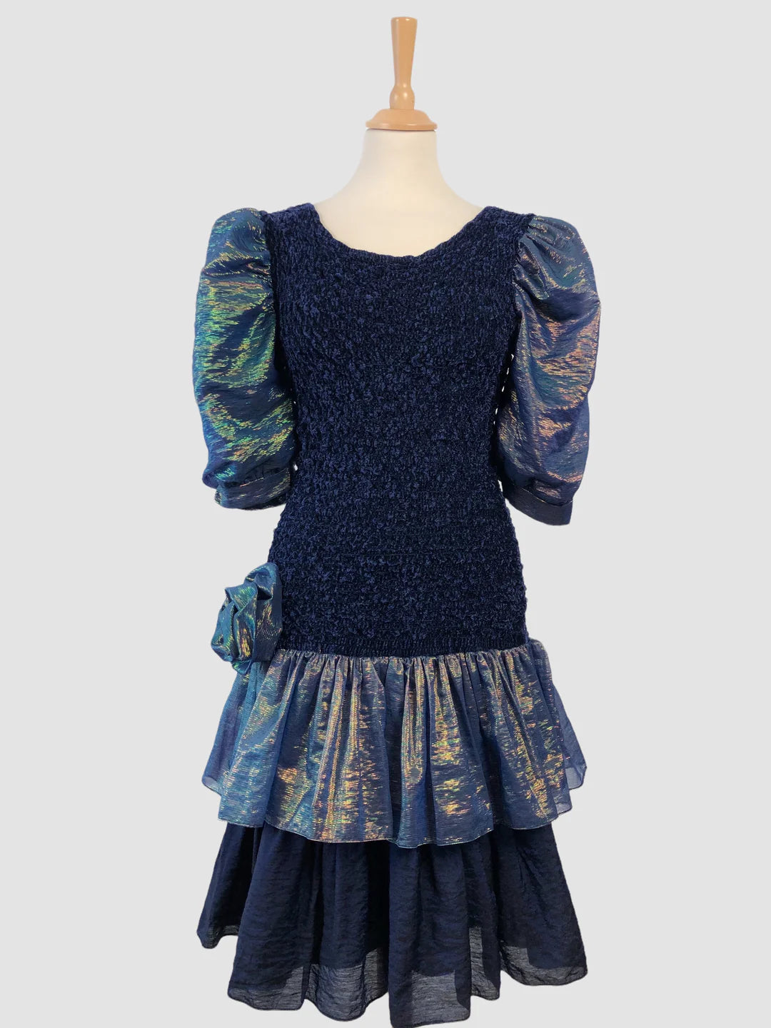Rochie vintage cu mâneci bufante și volane mărimea S