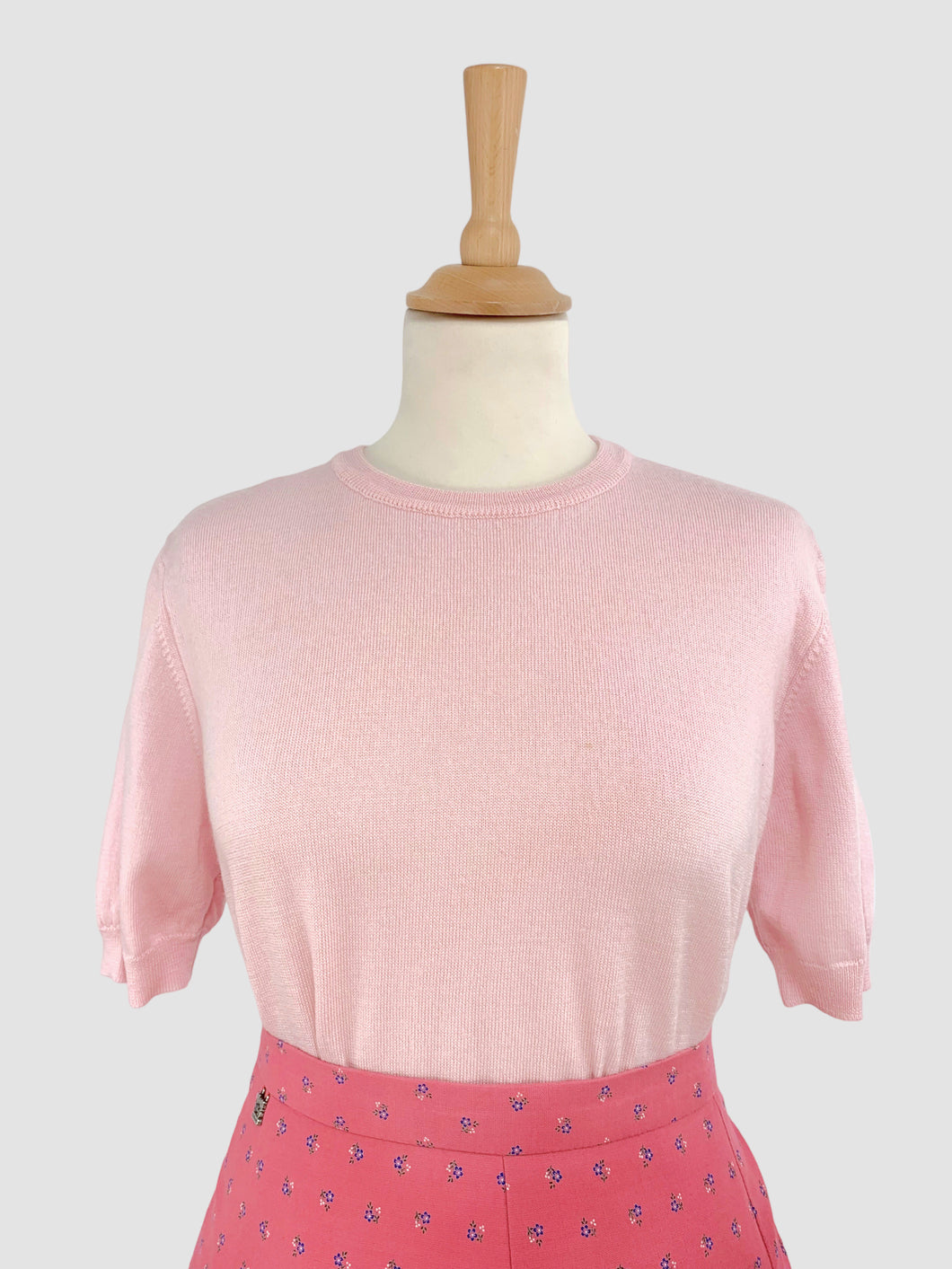 Tricou roz din lână merino potrivit pentru M/L