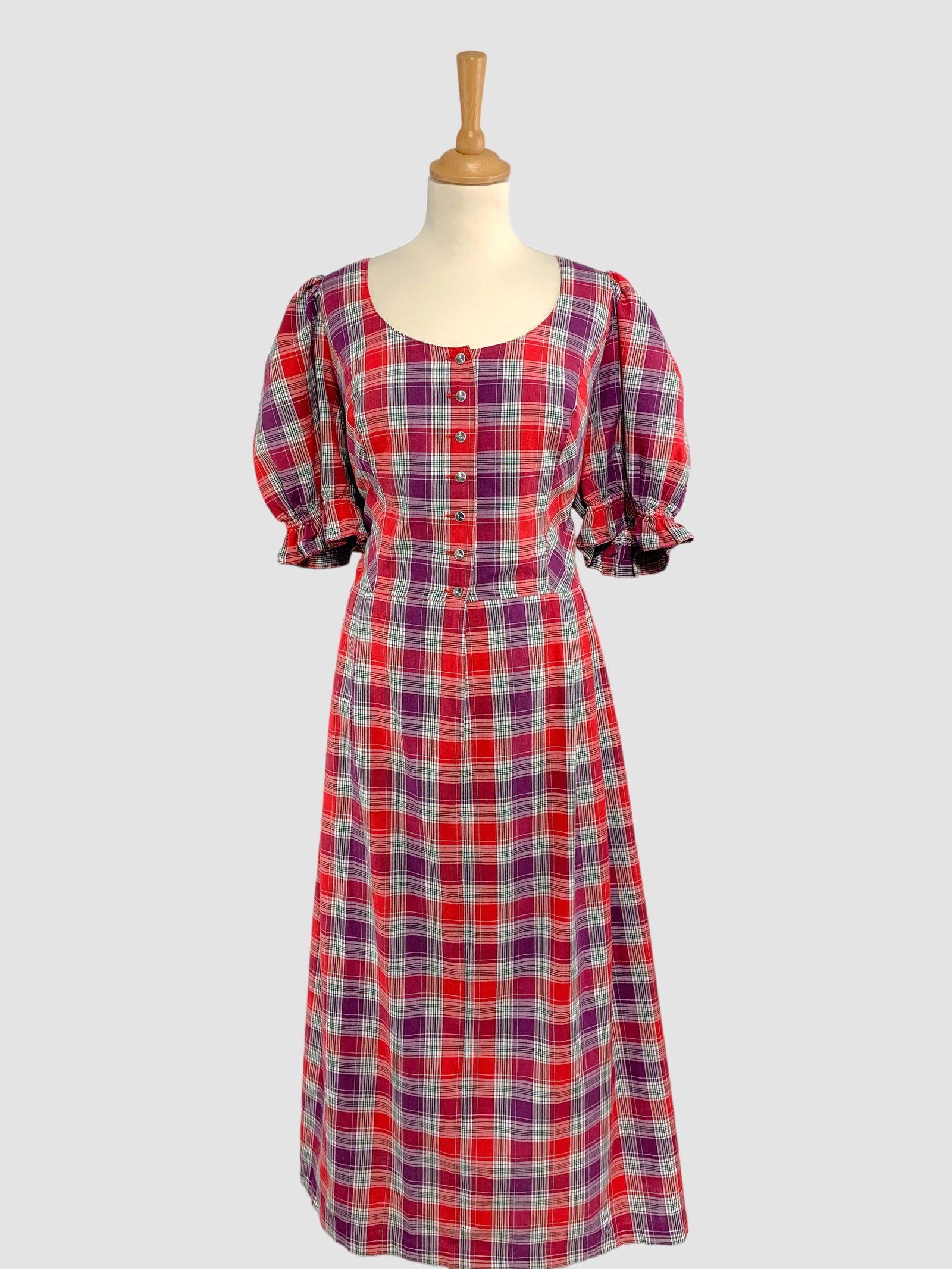 Rochie vintage în carouri mărimea XL