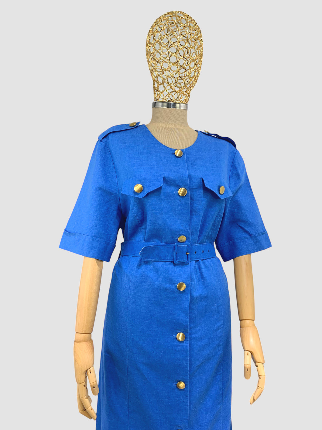 Rochie vintage din amestec de in mărimea L