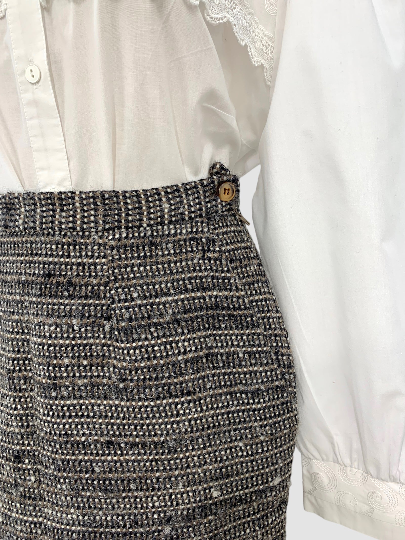 Fustă din tweed de lână mărimea S