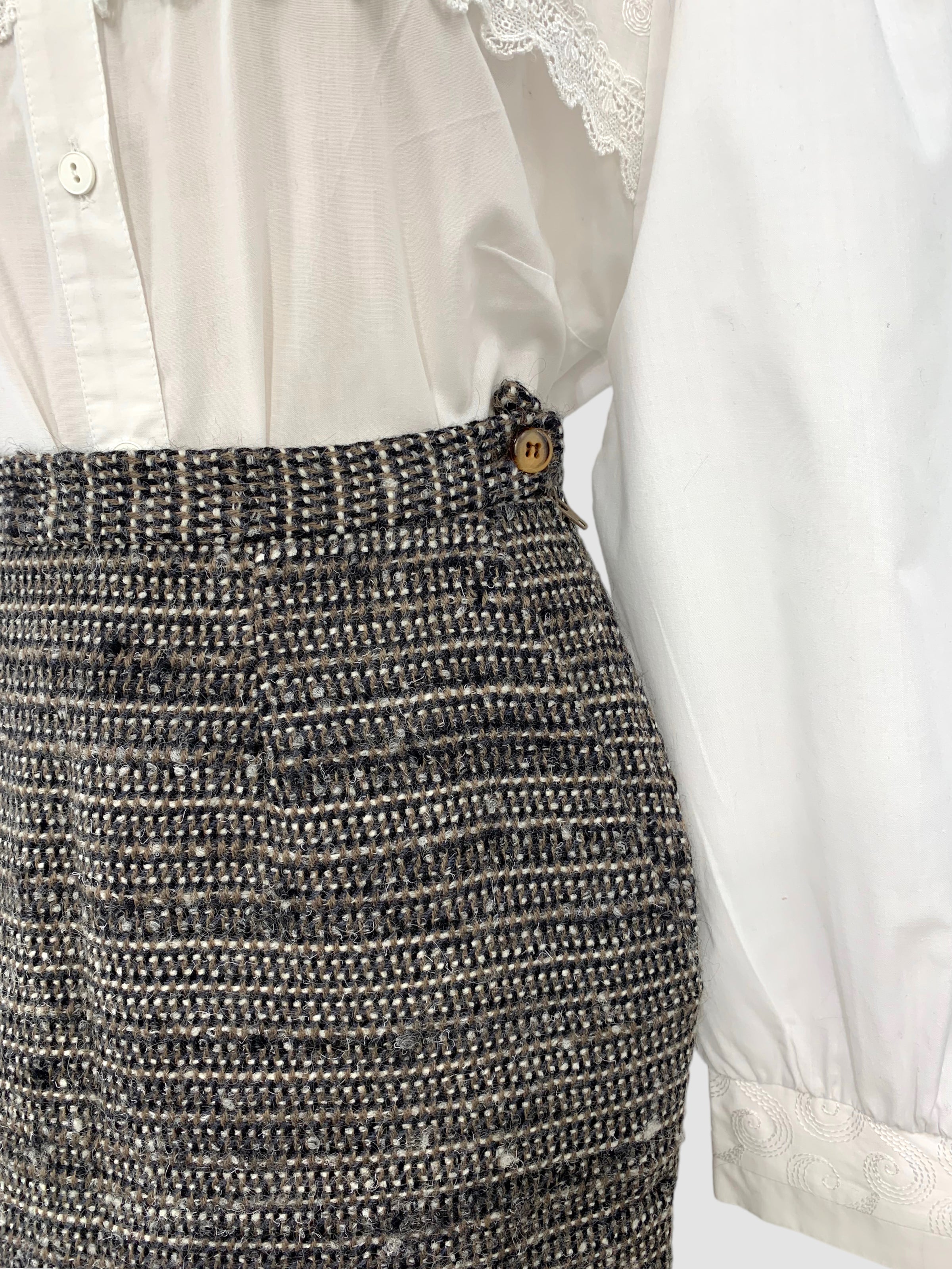 Fustă din tweed de lână mărimea S