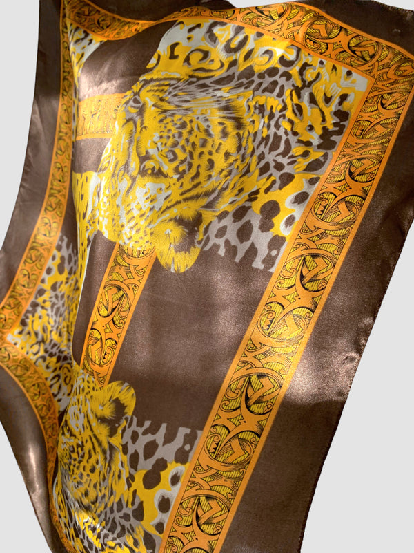 Eșarfă vintage cu leopard