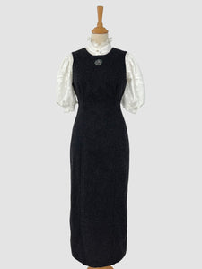 Rochie vintage din amestec de lână potrivită pentru S/M