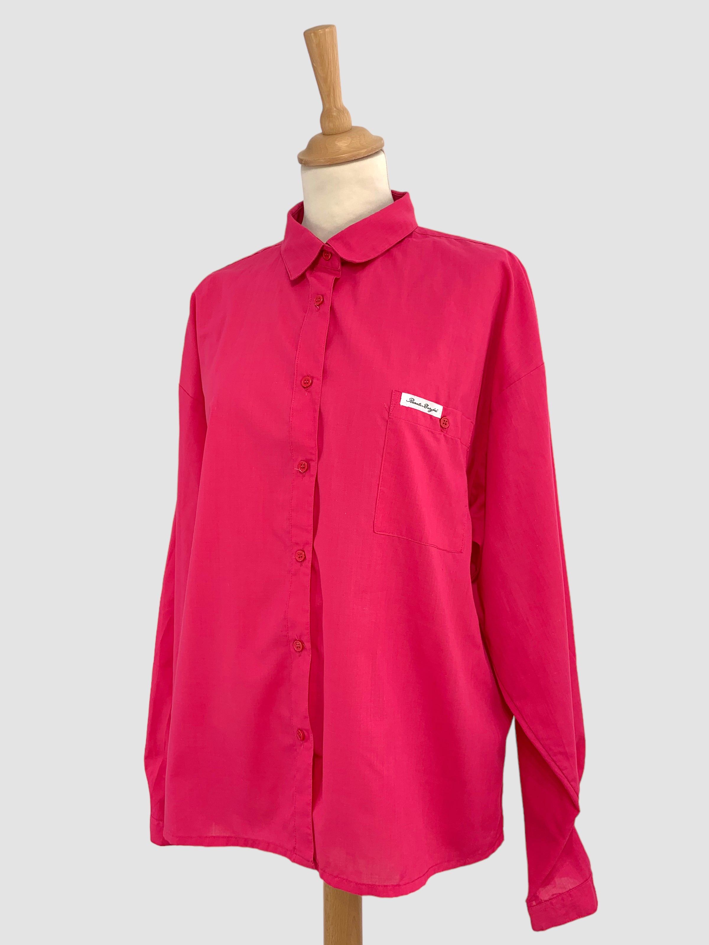 Cămașă fuchsia oversized potrivită pentru L/XL