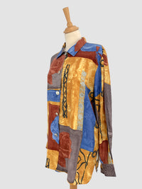 Cămașă vintage din vâscoză potrivită pentru L/XL