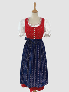 Rochie bavareză cu șorț și top alb potrivită pentru M/L