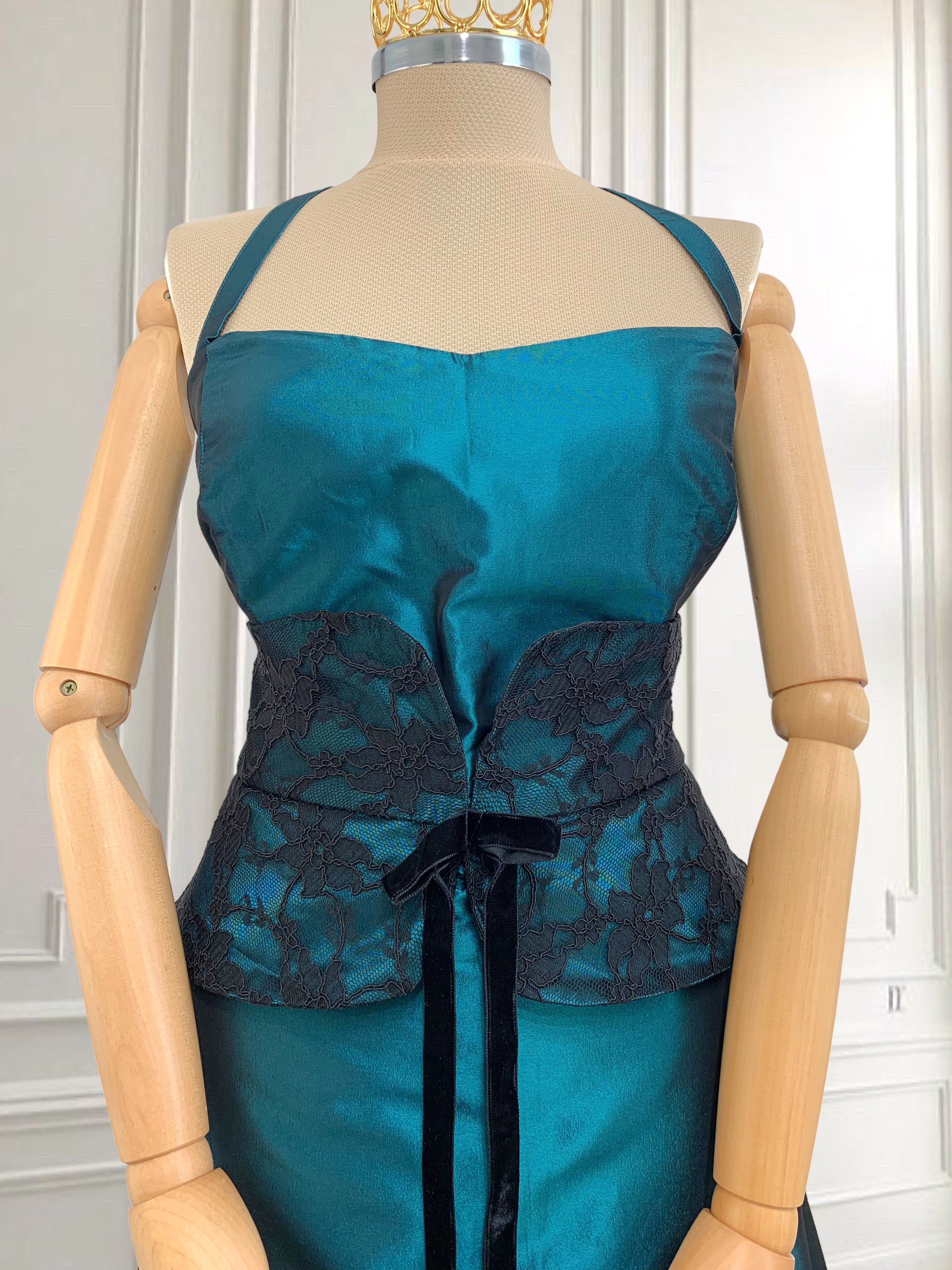 Rochie vintage de gală cu corset de dantelă mărimea L