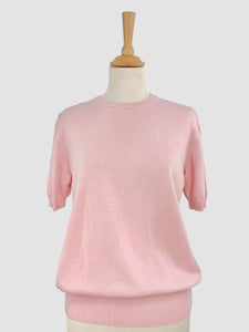 Tricou roz din lână merino potrivit pentru M/L