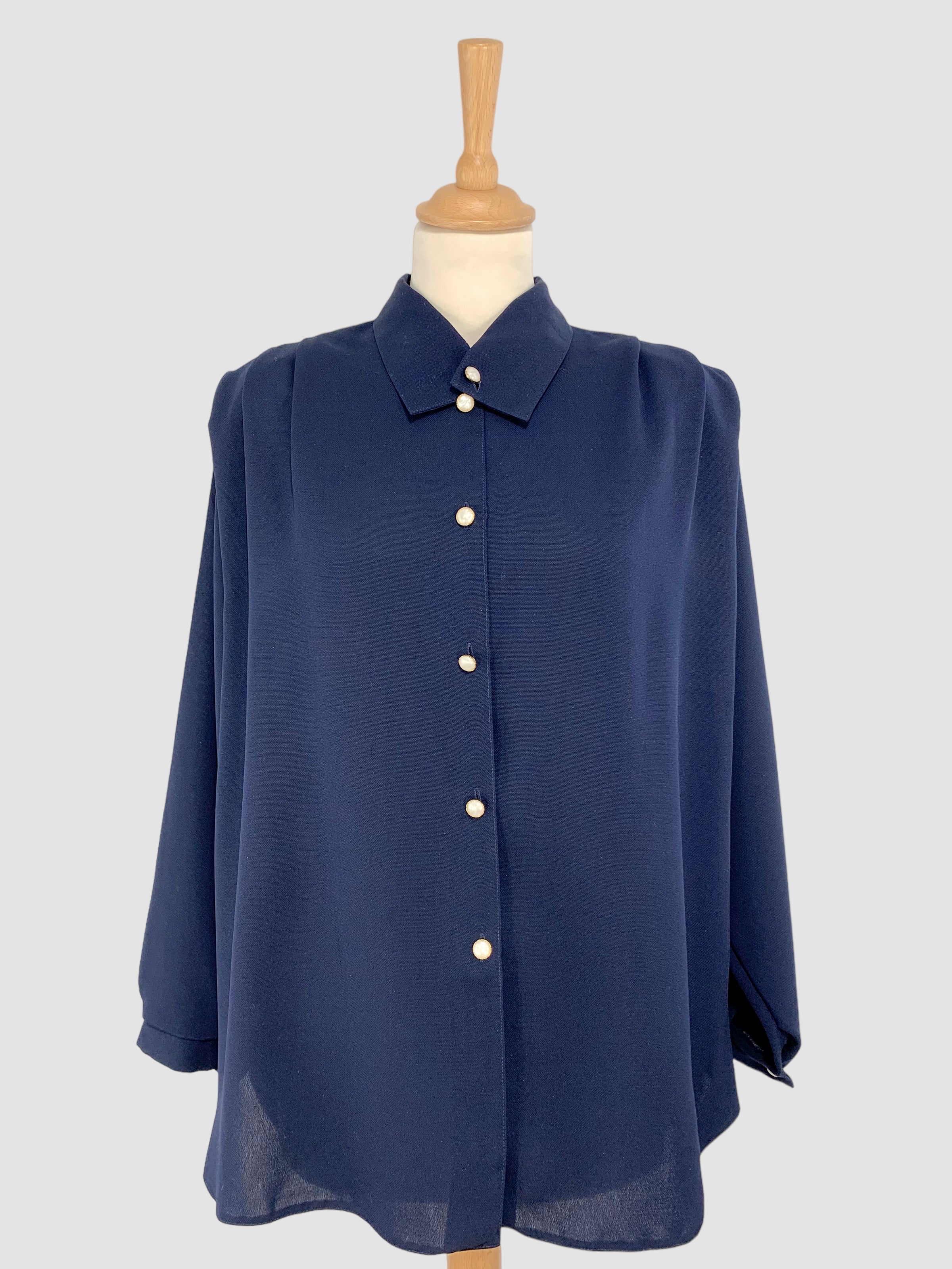 Cămașă vintage bleumarin potrivită pentru L/XL